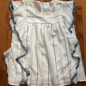 Ruffle Striped Blouse